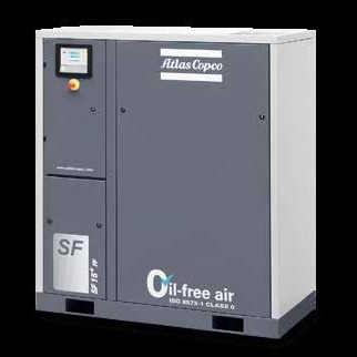 Máy nén không dầu của Atlas Copco SF8+ -22+ với thiết kế mô-đun