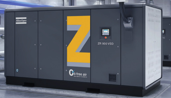 Không có rủi ro nhiễm ZR300-750&ZR400-900VSD Atlas Copco Oil Free Screw Air Compressor