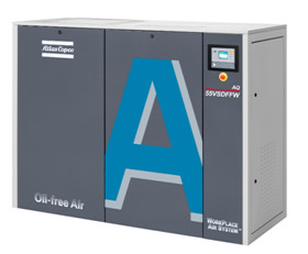 Máy nén không khí không dầu Atlas 15kw AQ 15 VSD Nước tiêm