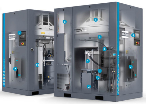 GA 75L VSD + Atlas vít máy nén không khí 75kw Dầu tiêm